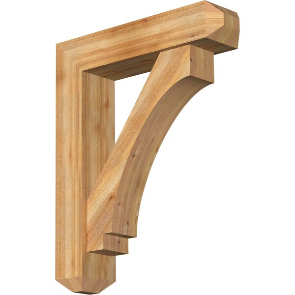 Ekena Millwork Imperial Craftsman Rough Sawn Bracket w/ Offset Brace, Western Red Cedar, 8"W x 34"D x 42"H BKT0806X34X42IMP04RWR - main